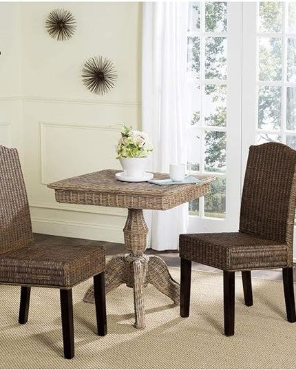 Safavieh Home Collection Odette Grey Wicker Dining Chair - LeafyLoom