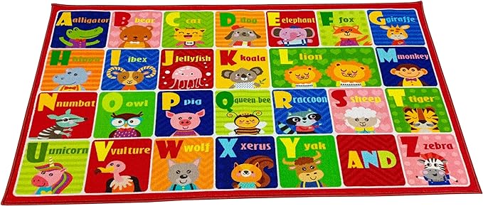 Kids Rug ABC Carpet Playmat City Life Extra Large Learn Have Fun Safe, Children's Educational, Multi Color Activity Centerpiece Play Mat! for Bedroom Playroom Tolddler Baby Play Area - LeafyLoom