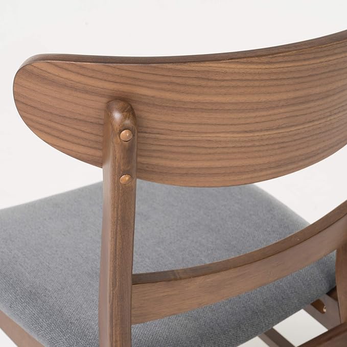 Christopher Knight Home Idalia Dining Chairs, 2-Pcs Set, Dark Grey / Walnut Finish - LeafyLoom
