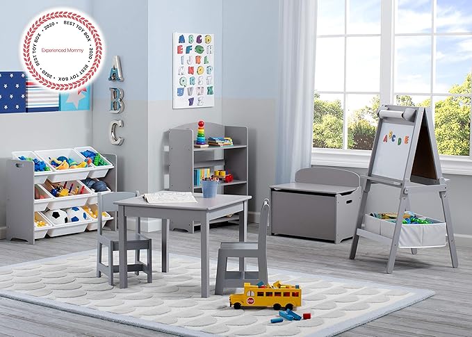 Delta Children MySize Deluxe Toy Box and GapKids Deluxe Toy Organizer with 9 Bins - Navy/Natural - LeafyLoom