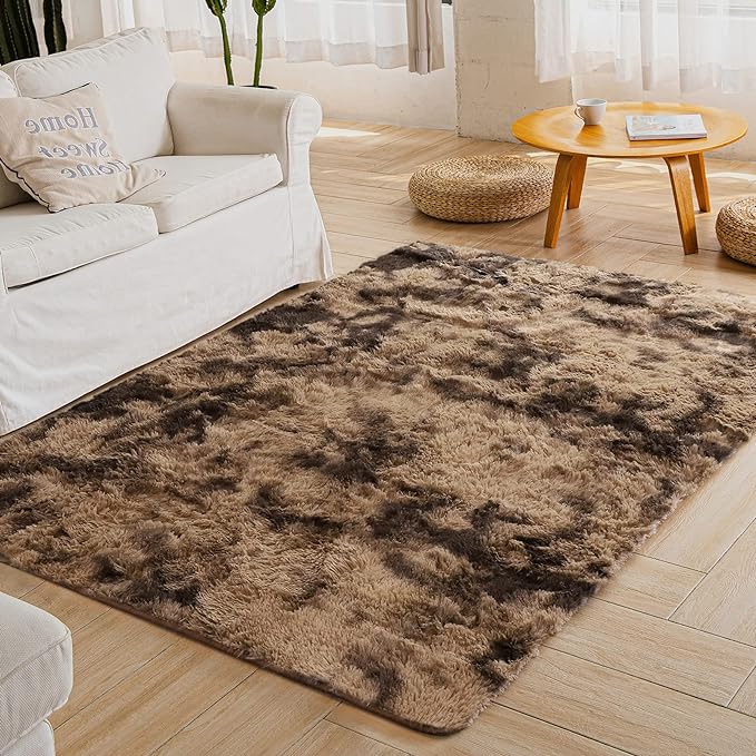 YOBATH Shag Area Rugs for Living Room Bedroom - Fluffy Rugs 6x9 Coffee Rug, Shaggy Rug for Girls Boys Living Room Rugs, Fuzzy Carpet for Nursery Dorm - LeafyLoom