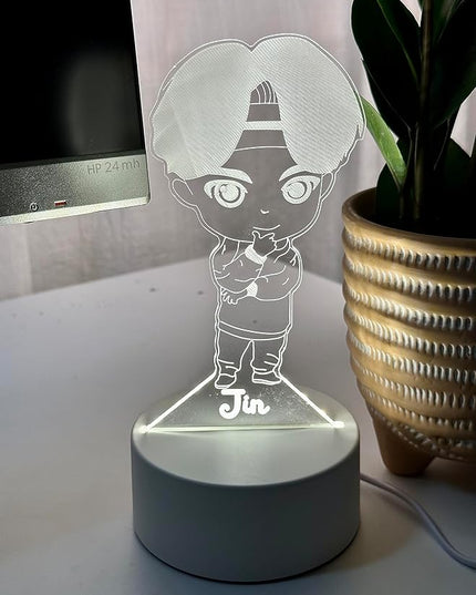 Jin Kpop Bangtan Boys LED Night Light Bedroom Desk Lamp - Perfect Holiday Gift, Birthday Gift, Christmas Gift (Novelty Item, Limited Stock) - LeafyLoom