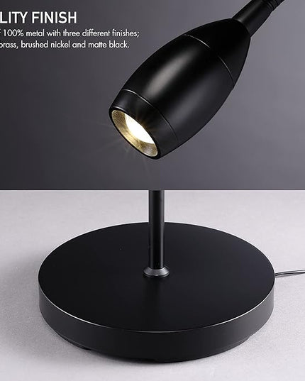O’Bright Ray – Adjustable LED Beam Floor Lamp, Dimmable and Zoomable Spotlight, Flexible Gooseneck, Reading/Crafting Standing Lamp, Work Table Light, Matte Black - LeafyLoom