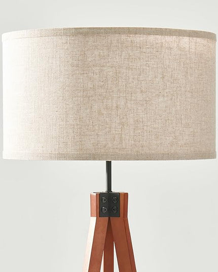 Brightech Eden Tripod Floor Lamp, Dimmable Standing Lamp with Solid Wood Legs for Bedroom Reading, Tall Tree Lamp for Offices, Modern LED Lamp for Living Rooms, Great Living Room Decor - Havana Brown - LeafyLoom