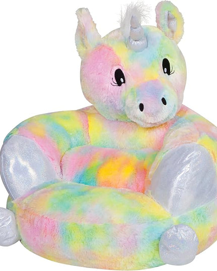 Trend Lab Rainbow Unicorn Toddler Chair Plush Character Kids Chair Comfy Furniture Pillow Chair for Boys and Girls, 21 x 19 x 19 inches - LeafyLoom