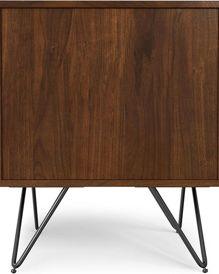 SIMPLIHOME Hunter Nightstand, 20 inch, Walnut - LeafyLoom
