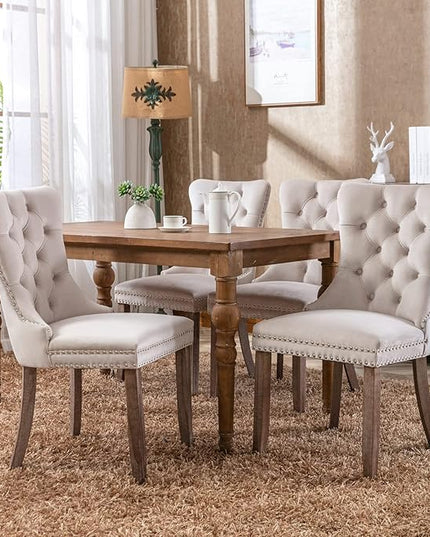 NicBex Haerin-SD-00109-LWJ Dining Chairs, 25.5"x19.7"x37.4", Light Beige - LeafyLoom
