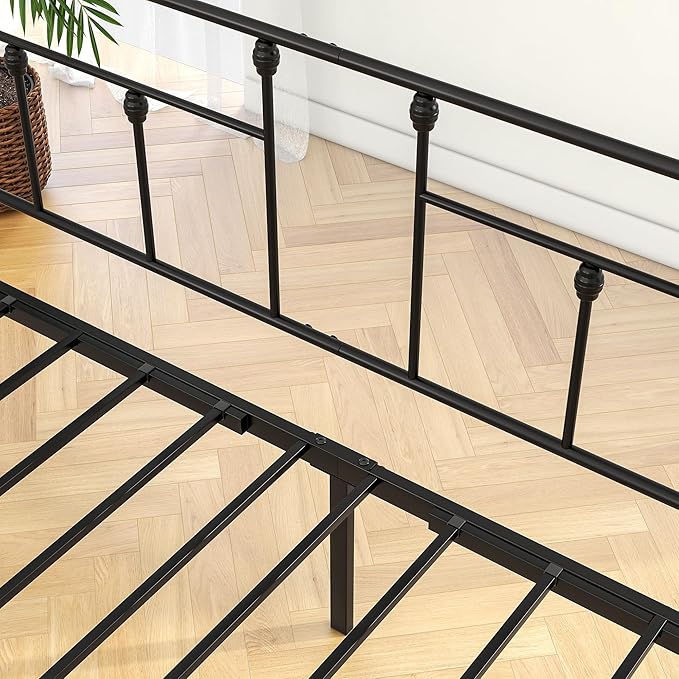 Twin Size Metal Daybed Frame with Trundle,Modern Multifunctional Platform Bed w/Slat Support and Retractable Support Tubes,Easy Assembly,for Guest Room,Bedroom,Living Room,Black - LeafyLoom