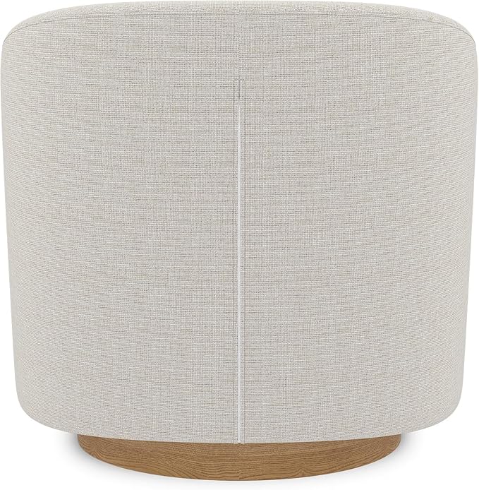 Sunny Heart Swivel Accent Chair, Fabric Swivel Barrel Chair, Swivel Club Chair with Wood Base, Modern Upholstered Armchair, Cozy Chairs for Living Room, Bedroom, Reading - LeafyLoom