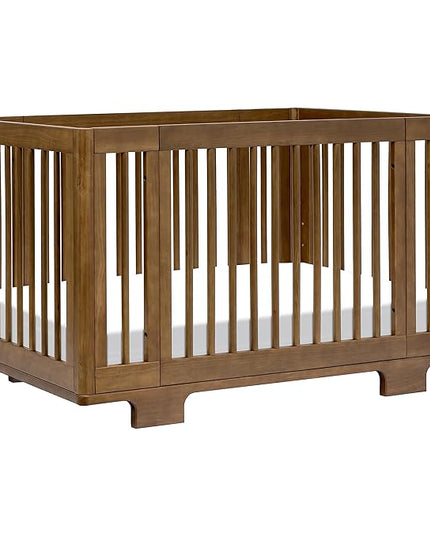 Babyletto Yuzu Convertible All-Stages Bassinet, Midi, Full-Size Crib in Natural Walnut, Greenguard Gold Certified, Portable & Adjustable with Conversion Kits and Pads Included - LeafyLoom