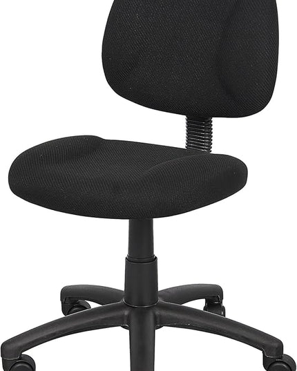 Boss Office Products Nylon Black Boss Office Deluxe Posture Chair, 25" W x 25" D x 35-40" H - LeafyLoom