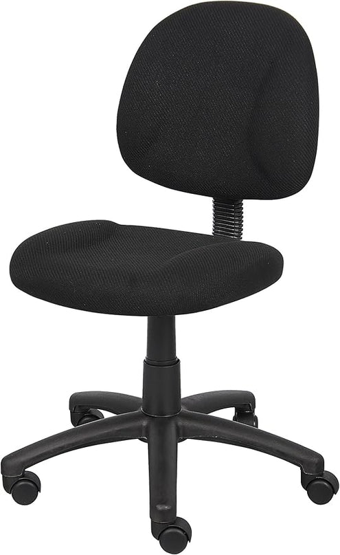 Boss Office Products Nylon Black Boss Office Deluxe Posture Chair, 25" W x 25" D x 35-40" H - LeafyLoom