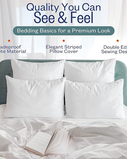 Sleep Restoration Gel Pillow - (2 Pack King) Best Hotel Quality Comfortable and Plush Cooling Gel Fiber Filled Pillow - LeafyLoom