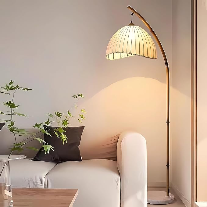 LED Floor Lamp for Living Room,Full Spectrum LED Modern Floor Lamp with Adjustable Brightness, Standing Lamp with Button, Dimmable Reading Floor Lights - LeafyLoom