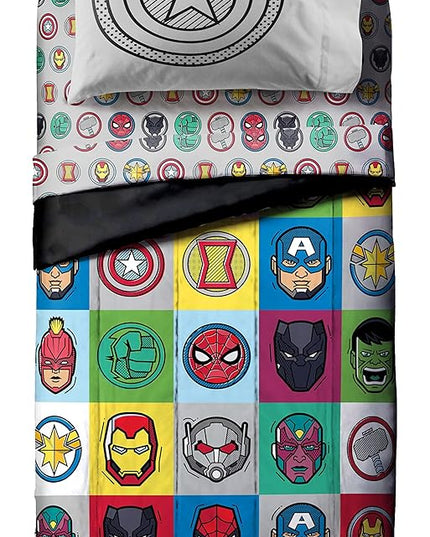 Jay Franco Marvel Avengers Pop 7 Piece Full Size Bed Set - includes Comforter & Sheet Set - Super Soft Fade Resistant Microfiber (Official Marvel Product) - LeafyLoom