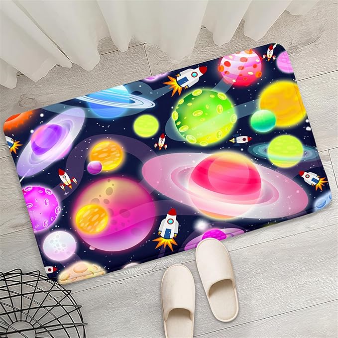 Solar System Rug - Space Rug Galaxy Area Rugs for Kids Bedroom Kids Play Rug Outer Space Carpet Space Rug for Boys Room Planet Carpet for Kids Space Themed Bedroom Decor,2'×3' - LeafyLoom