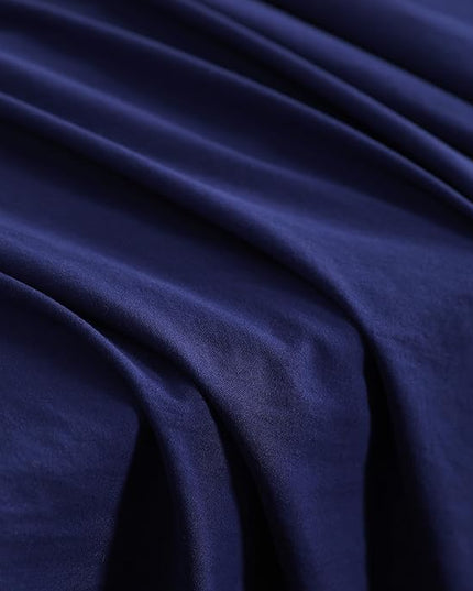 NTBAY Twin Comforter Set with Sheets, 5 Pieces Soft and Breathable Twin Bedding Set, Twin Bed in a Bag, Down Alternative Comforter Set Solid Color All Season, Kids Bedding Set, Navy Blue - LeafyLoom