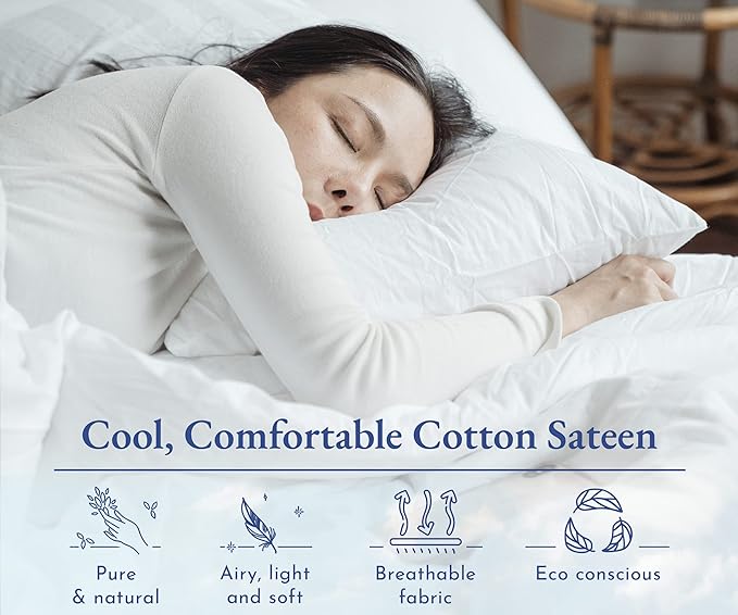 California Design Den Striped Sheets for King Size Bed, Soft 100% Cotton Sheets, Luxury 400 Thread Count Sateen, 4 Piece Deep Pocket Cooling Sheets Set (White Sheets) - LeafyLoom