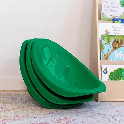 ECR4Kids Leaf Floor Seat, Rocker Chair, Green, 6-Piece - LeafyLoom