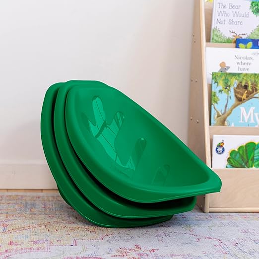 ECR4Kids Leaf Floor Seat, Rocker Chair, Green, 6-Piece - LeafyLoom