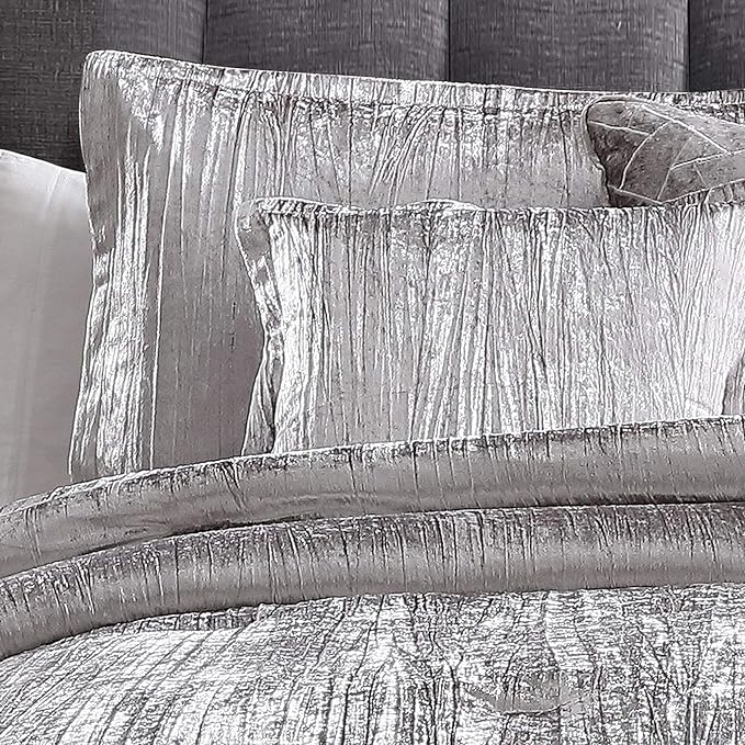 Riverbrook Home Turin Comforter Set, King, Silver, 7 Piece Set - LeafyLoom