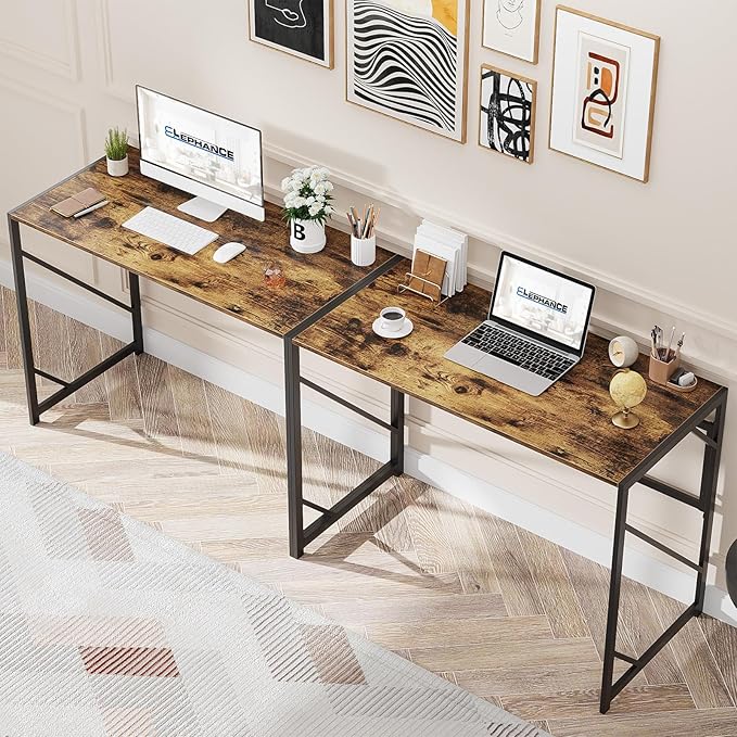 Elephance Folding Desk Writing Computer Desk for Home Office, No-Assembly Study Office Desk Foldable Table for Small Spaces - LeafyLoom