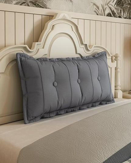 Johnear Headboard Pillow Large Reading Pillows for Sitting in Bed Adult Daybed Cushion Backrest Bolster Pillow Support Positioning Sofa Rest （Gray, 39 x 3 x 20 inches） - LeafyLoom