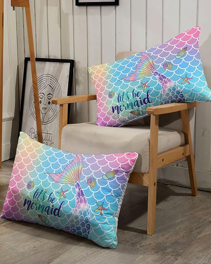 Datura home Bedding Comforter Set Rainbow Scales Mermaid Printed Pattern Bedding Set with 1 Comforter and 2 Pillowcases for Girls Bedroom All Season(Rainbow Scales Mermaid Twin), 68x86inches - LeafyLoom