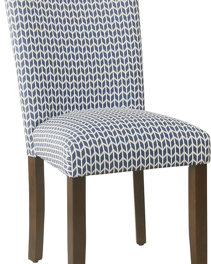 HomePop Parsons Classic Dining Room Tables and Chairs, Pack of 2, Blue Geometric - LeafyLoom