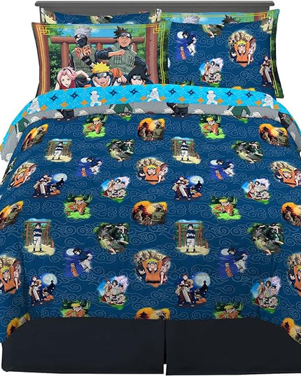 Naruto Anime Bedding Super Soft Comforter and Sheet Set with Sham, 7 Piece Full Size, By Franco - LeafyLoom