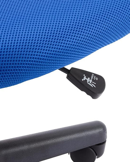 Amazon Basics Office Computer Task Desk Chair, Low-Back, Pneumatic Seat, Breathable Mesh, Adjustable, 21.25"D x 22.5"W x 38"H, Swivel, 270 Pound Capacity, Blue Nylon - LeafyLoom