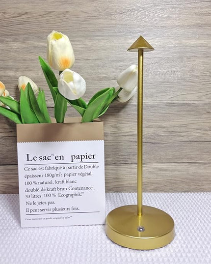 Cordless Table Lamps,Rechargeable Led Touch Bar Lamp,Portable Battery Operated Lamps,Dimmable Small Table Lamps,Minimalist Design,for Living Room/Restaurant/Couple Dinner/(Gold) - LeafyLoom
