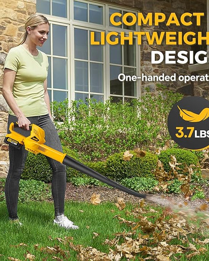 Alloyman 40V Max Cordless Leaf Blower, 150MPH/130CFM Electric Leaf Blowers, with 2 * 2.6AH Batteries & Fast Charger, 3 Speed Mode Lightweight Powered Leaf Blowers for Lawn Care/Snow Blowing - LeafyLoom