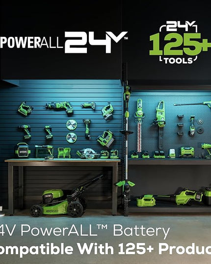 Greenworks 48V (2 x 24V) Cordless Brushless Axial Leaf Blower (140 MPH / 585 CFM / 125+ Compatible Tools), (2) 4.0Ah Batteries and Dual Port Rapid Charger Included - LeafyLoom