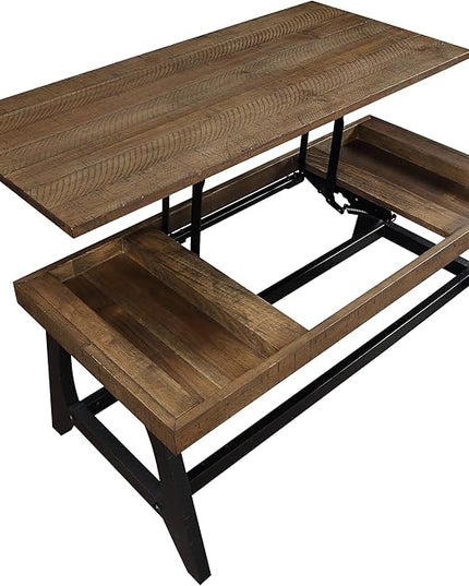 NicBex Coffee Table Wooden Lift Top Coffee Table with Storage Center Tables with Hidden Compartments and Legs Lift Tabletop Dining Table for Living Room, Office, and Bedroom,117" W, Light Brown - LeafyLoom