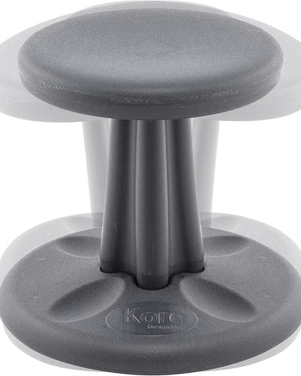 Kore Kids Preschool Wobble Chair - Flexible Seating Stool for Classroom, Preschool, Kindergarten & Elementary School - Age 4-5 yrs, Grey (12in) - LeafyLoom