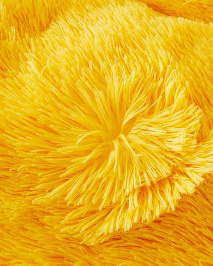 FOPPA Yellow Plush Fluffy Comforter Cover Set Queen - Ultra Soft Faux Fur Yellow Bedding Sets 3 Pieces (1 Shaggy Duvet Cover + 2 Pillow case) Fuzzy Bed Set (Yellow, Queen) - LeafyLoom