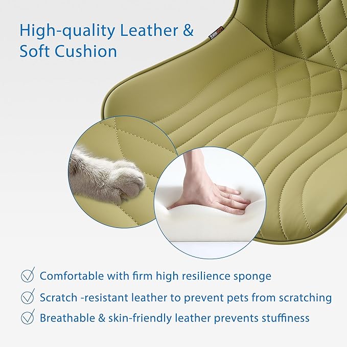 YOUNIKE Office Chair, Armless Desk Chair with Wheels, Home Office Computer Task Chairs, Modern Faux Leather Padded Vanity Chair, Adjustable Swivel Rolling Chairs with Back, Avocado Green - LeafyLoom