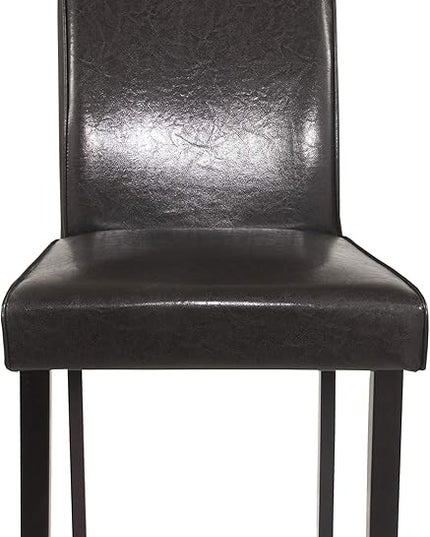 Signature Design by Ashley Kimonte Modern 19" Faux Leather Upholstered Armless Dining Chair, 2 Count, Dark Brown - LeafyLoom