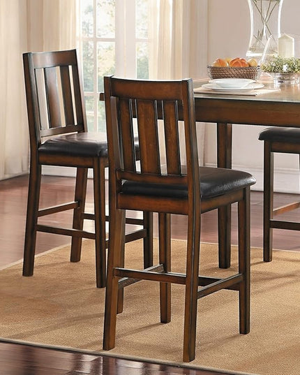 NicBex Small Dining Table Set for 4 Bar Table and Chairs Set Counter Height 5Pc Dining Set Tabe and Counter Height Chairs Set with Faux Leather Upholstered Seat, Espresso - LeafyLoom