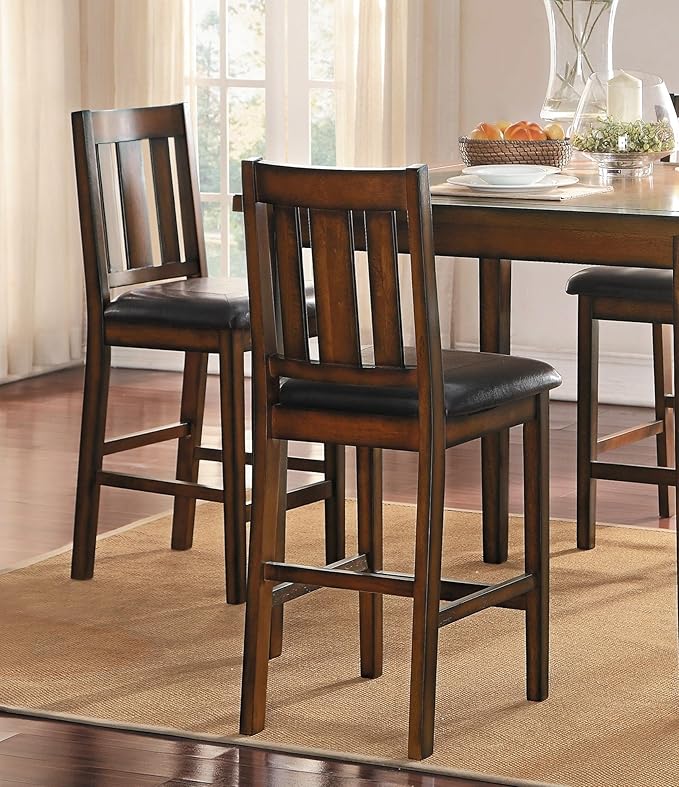 NicBex Small Dining Table Set for 4 Bar Table and Chairs Set Counter Height 5Pc Dining Set Tabe and Counter Height Chairs Set with Faux Leather Upholstered Seat, Espresso - LeafyLoom