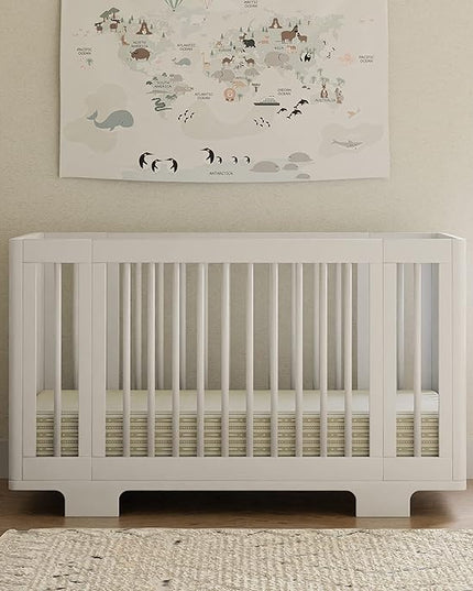 Babyletto Yuzu Convertible All-Stages Bassinet, Midi, Full-Size Crib in White, Greenguard Gold Certified, Portable & Adjustable with Conversion Kits and Pads Included - LeafyLoom