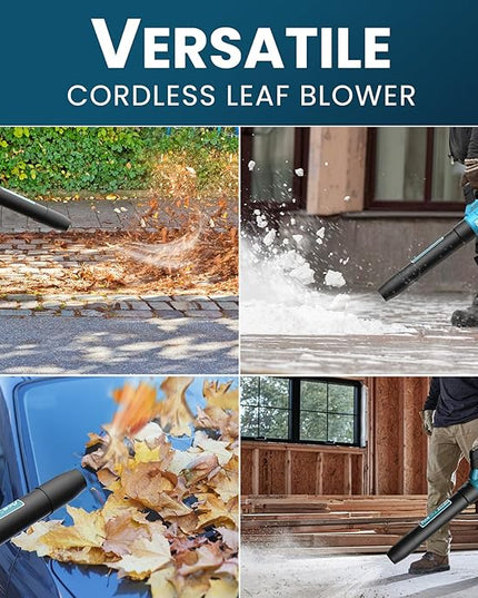 Leaf Blower Cordless, 580CFM/160MPH & 3 Speed Levels, Electric Cordless Leaf Blower with 2 * 4.0Ah Battery Powered, Blowers for Lawn Care, Blower with Extension Nozzle - LeafyLoom
