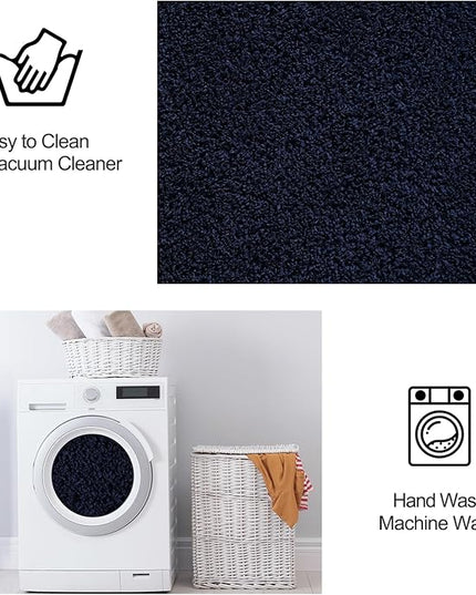 Area Rugs for Bedroom Living Room, 4x6 Navy Blue Super Soft Comfy Thickened Memory-Foam Indoor Carpets, Modern Aesthetic Minimalist Carpet for Boys Girls Adults Apartment Nursery Home Décor - LeafyLoom