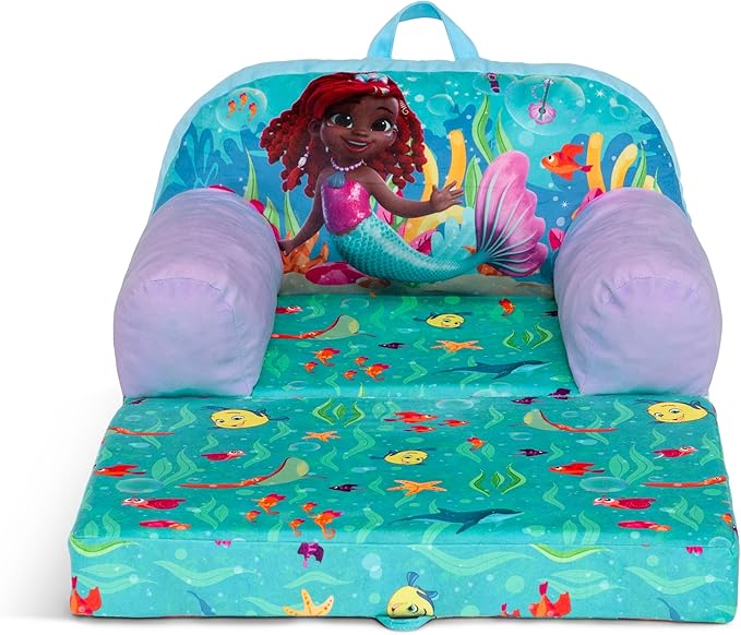 Delta Children Cozee Buddy Flip-Out Kids Chair, Disney Junior’s Ariel - LeafyLoom