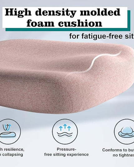 Ergonomic Office Chair, High Back Mesh Desk Chair with Thick Molded Foam Cushion, Coat Hanger, Adjustable Headrest, Lumbar Support, Tilt & Lock Function-Task Chair (Petal Pink) - LeafyLoom