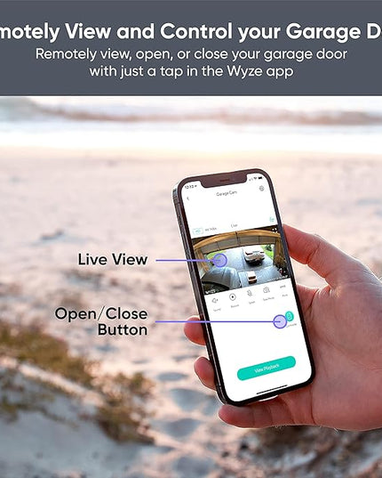 Wyze Smart Garage Door Opener w/built-in HD Video, Remotely Control Garage Door, 1080p HD Video w/Color Night Vision, Two-Way Audio WYZE