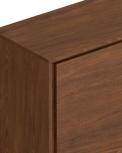 SIMPLIHOME Lowry 39 Inch Wide Modern Industrial Medium Storage Cabinet in SOLID WALNUT WOOD, For the Living Room, Entryway and Family Room - LeafyLoom