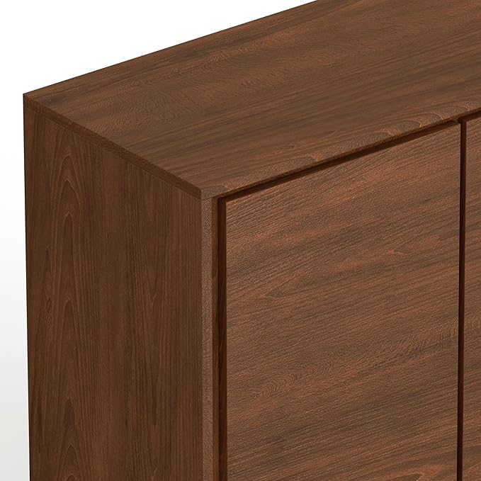SIMPLIHOME Lowry 39 Inch Wide Modern Industrial Medium Storage Cabinet in SOLID WALNUT WOOD, For the Living Room, Entryway and Family Room - LeafyLoom