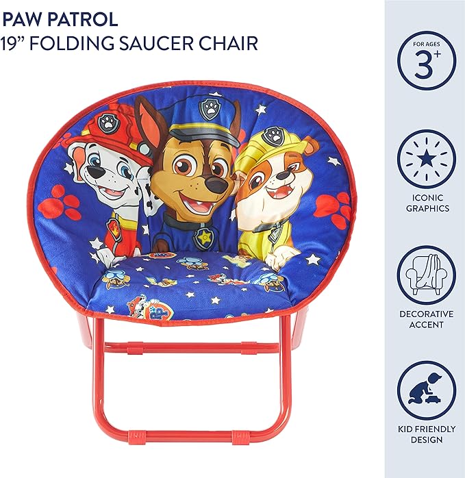Idea Nuova Saucer Chair, Paw Patrol/Blue - LeafyLoom